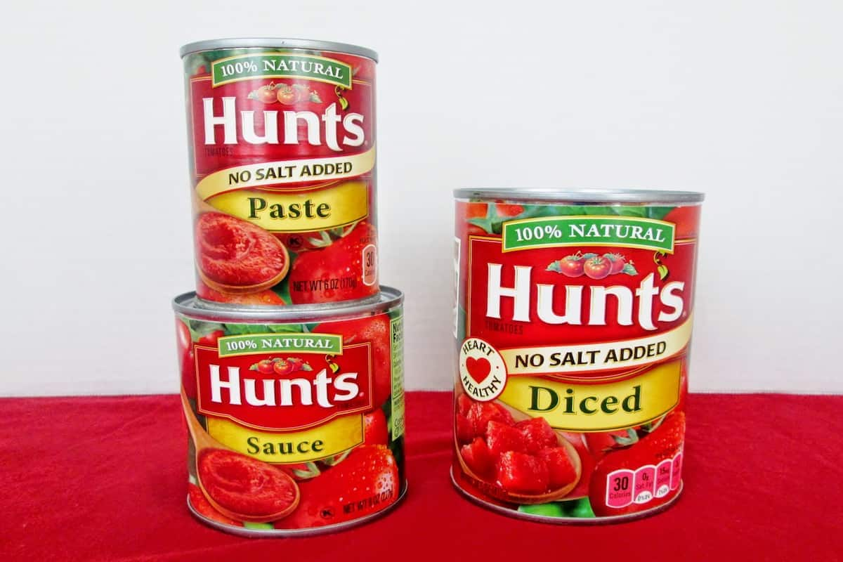  Hunt'S Tomato Paste; Metal Canned Packaging Vitamin C B K Source 